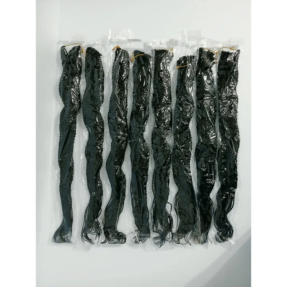 ZRQ 20 Inch 8 Packs Senegalese Twist Crochet Hair #1B Black Synthetic Extensions